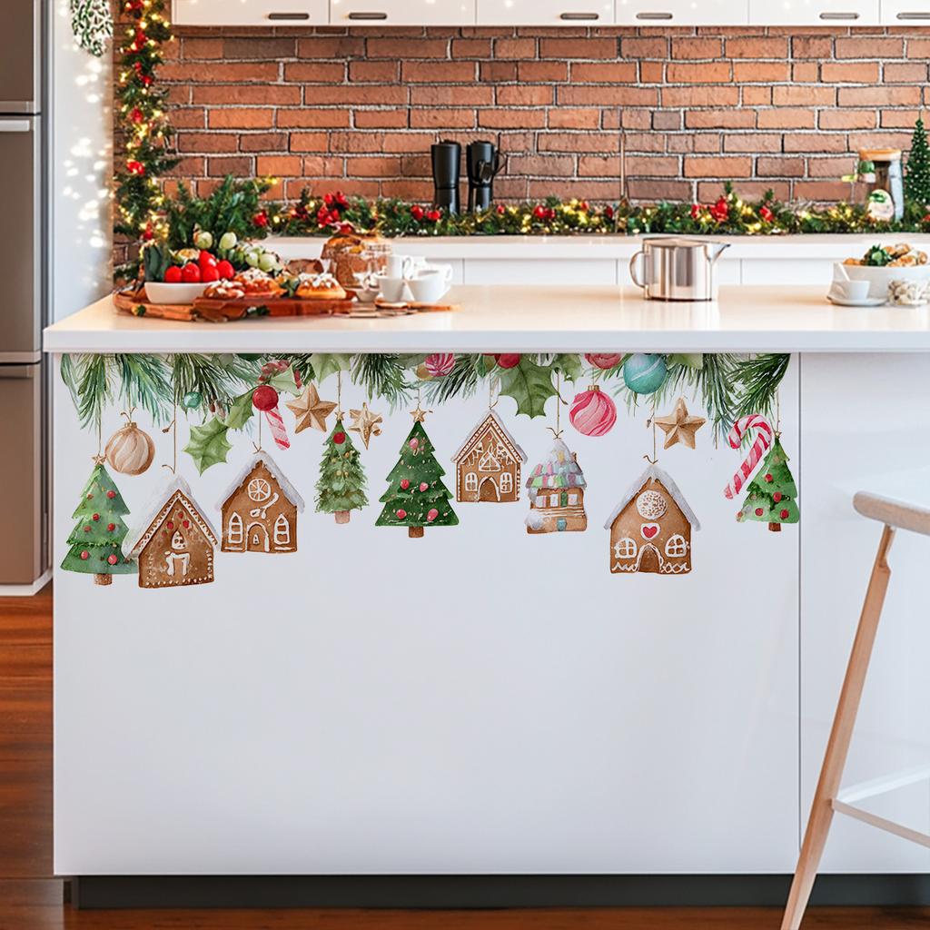 Christmas House Christmas Tree Wall Stickers, Christmas Room Decoration Wall Stickers