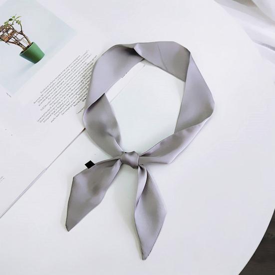 Handbag Scarf Solid Color Wear Resistant Lint Free Smooth Friendly to Skin Decorative Polyester Women Handbag Scarf Band Hair Neck Ribbon for Women