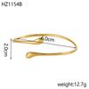 CARLIDANA Hammered Snake Stainless Steel Double Layer Cuff Bangle Water Wave Gold Plated Fashion Jewelry Bracelets Bangles