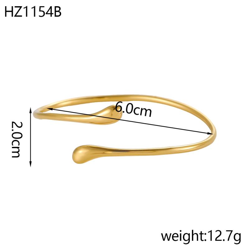 CARLIDANA Hammered Snake Stainless Steel Double Layer Cuff Bangle Water Wave Gold Plated Fashion Jewelry Bracelets Bangles