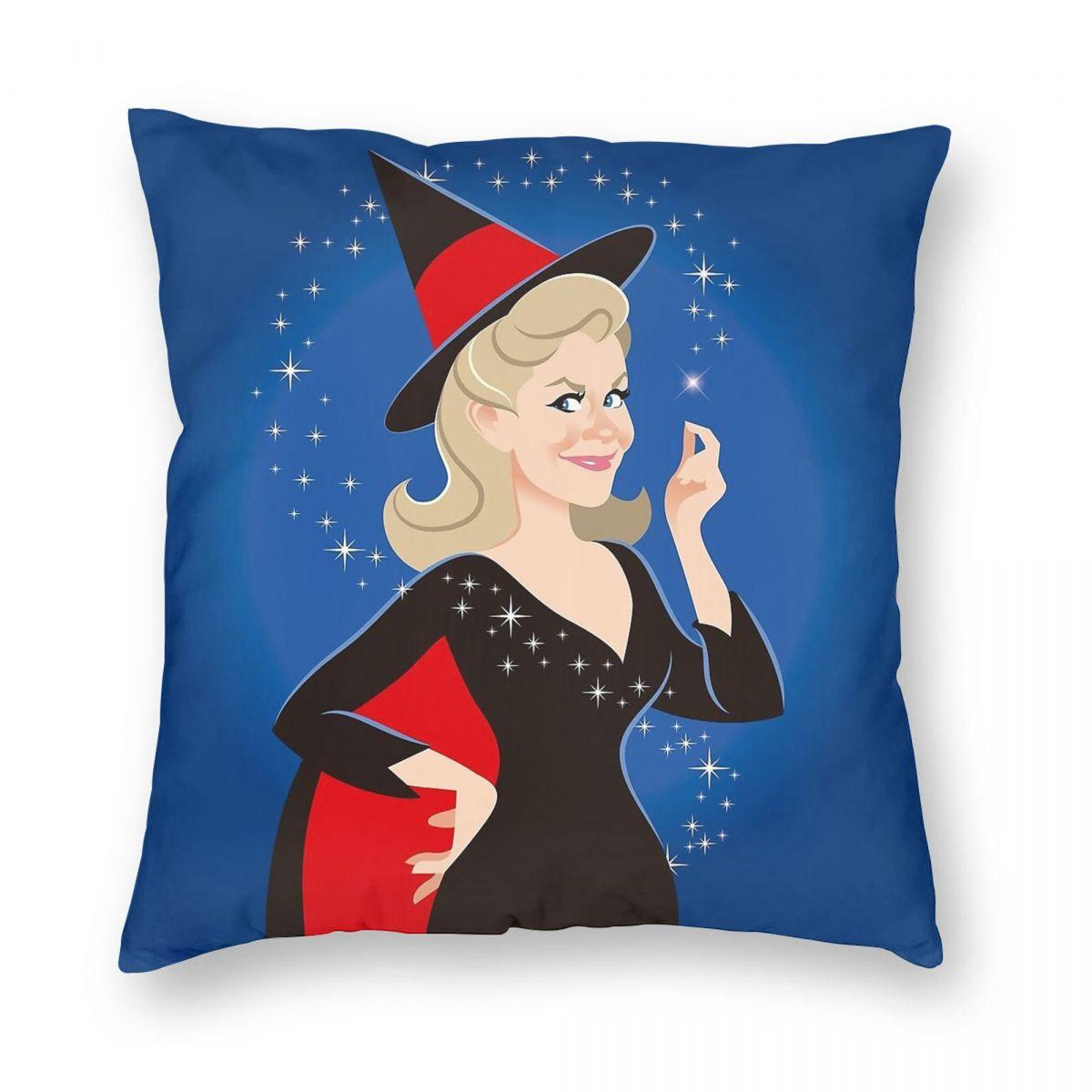 Bewitched Samantha Square Pillowcase Polyester Linen Velvet Creative Zip Decor Home Cushion Cover 18 Peach skin 18*18(CM)-1Pcs