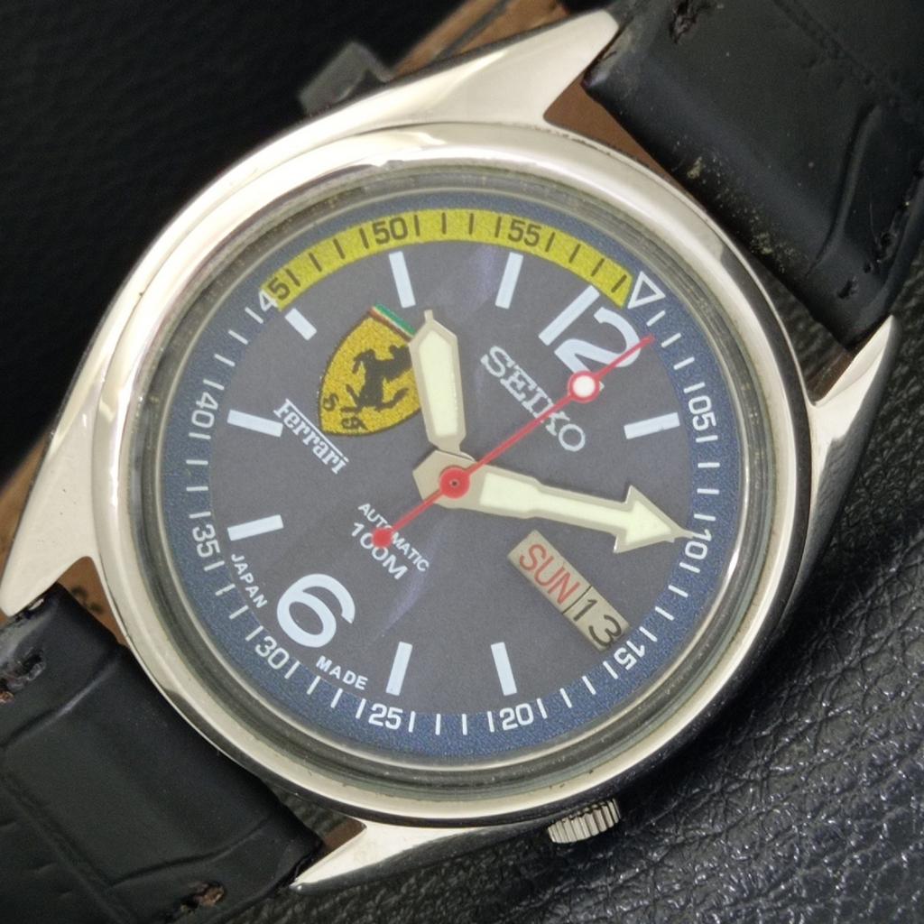 

ЯПОНИЯ ВИНТАЖ SEIKO АВТОМАТИЧЕСКИЕ 7019A МУЖСКИЕ ЧАСЫ ЦИФЕРБЛАТ FERRARI a700478-5 R203-a700478