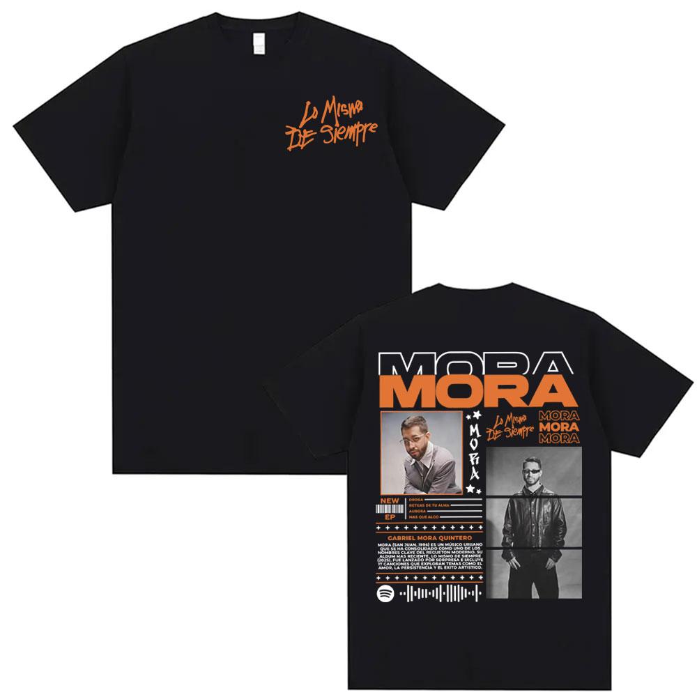 Rapper Mora Lo Mismo Dela Otra Vez Tour 2025 Merch Tshirts Unisex Fashion Hip Hop Vintage T Shirt Unisex Short Sleeve Tshirt Tops