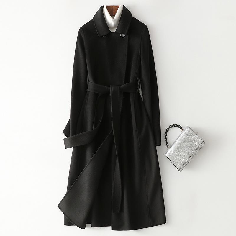 2022 Double-Sided Cashmere Slim-Fit Women's Long Wool Coat