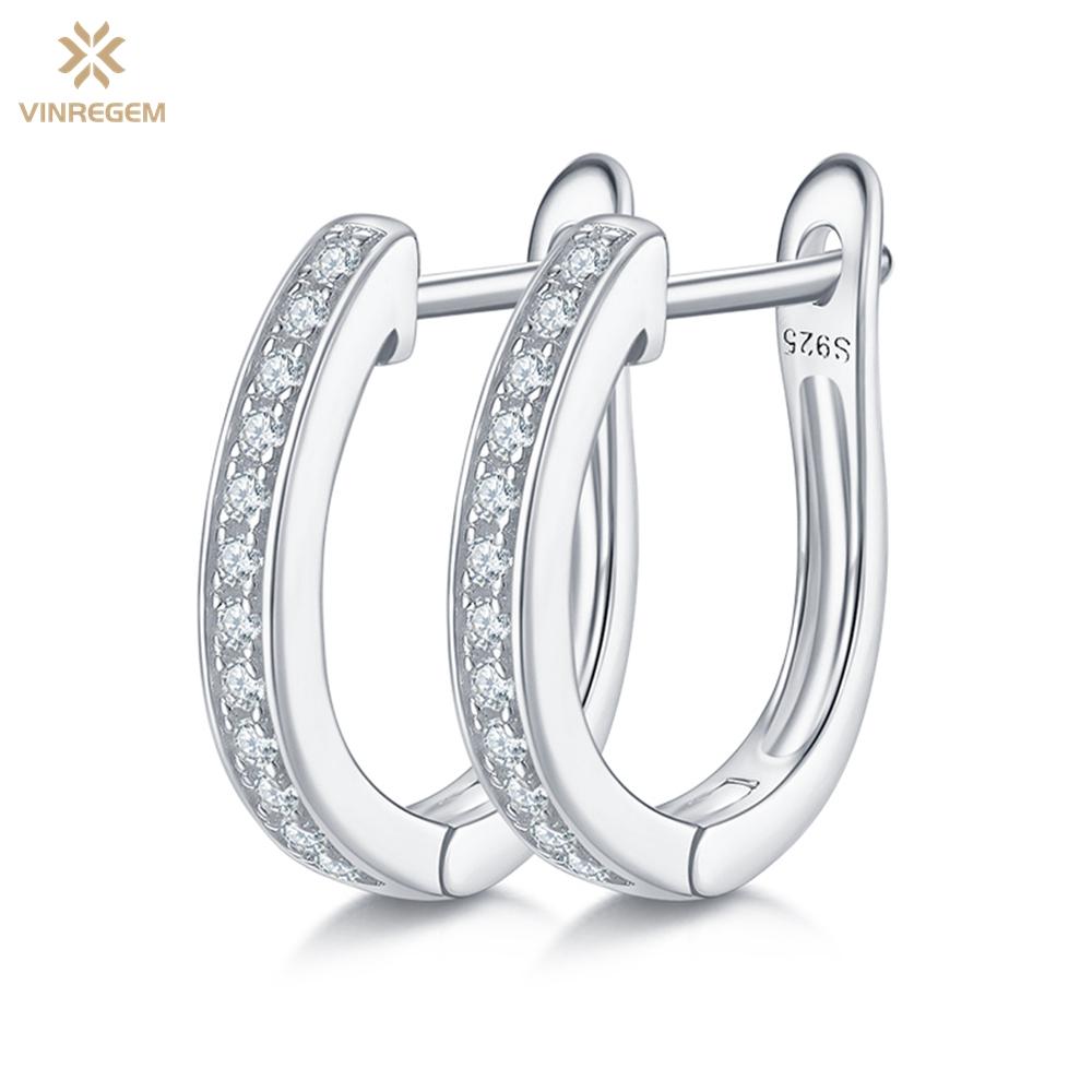 

Vinregem 0.2CT D цвет бриллианты стерлингового серебра 925 пробы 3EX VVS1 настоящий муассанит сверкающие серьги-кольца для женщин вечерние ювелирные изделия для пар свадебные подарки белый