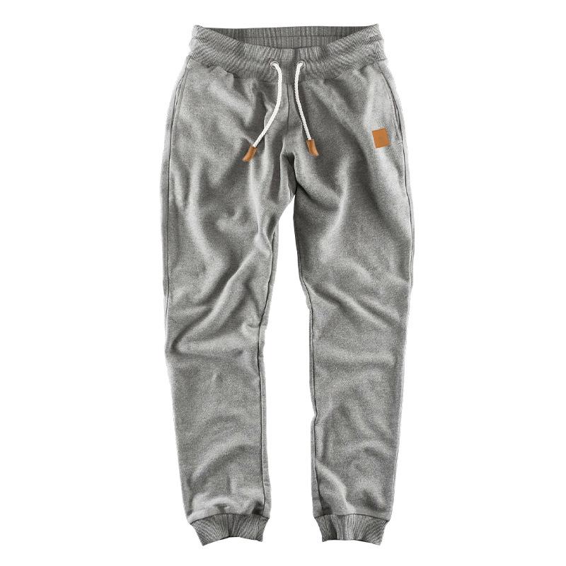 

New European and American Men s Spring and Autumn Casual Sports Trousers Men s Loose Tether Solid Color Small Foot Trendy Sweatpants Spot S светло-серый