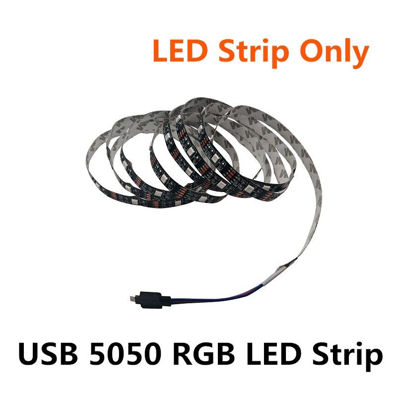 Светодиодная лента DC 5V USB 1 метр 5050 Водонепроницаемая RGB LED подсветка Гибкая 50 см 1 м 2 м добавить 3 17-клавишный пульт для подсветки телевизора