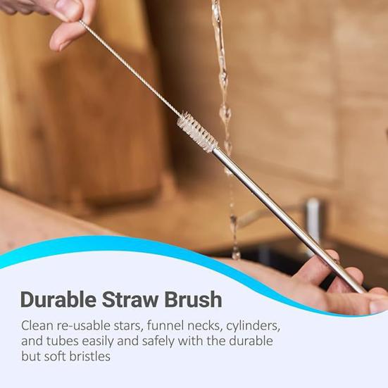 5Pcs/Set Long Handle Bottle Brushes Ergonomic Handle Beer Wine Decanter Bottle Cleaning Scrubber Kit