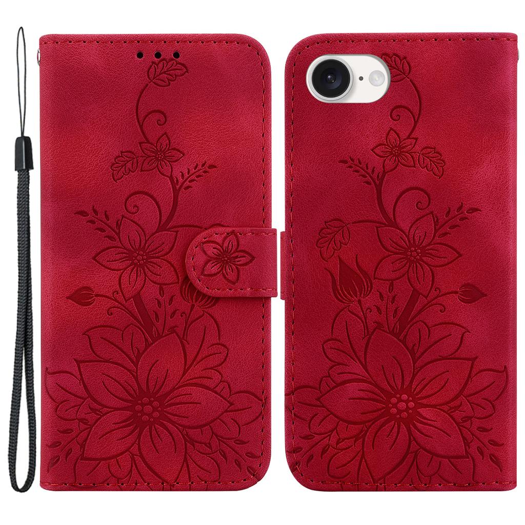 For iPhone 16e Cell Phone Cases Floral Imprinted PU Leather Flip Protective Cover