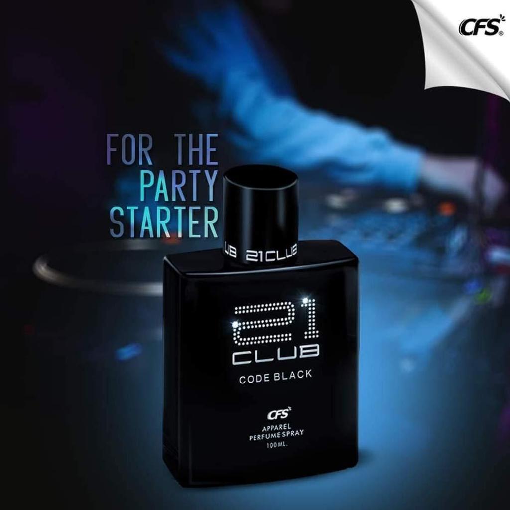 CFS 21 Club Code Black Eau De Parfum Long Lasting Unisex EDP 100ml
