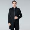 Stand-up Collar Coat Men's Winter New Korean Version of Fashion Business Medium and Long Woolen Coat