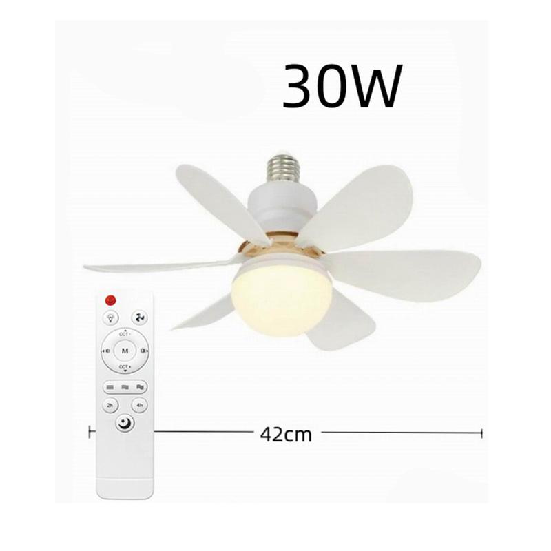 LED ceiling fan light E27 with remote control for dimming, suitable for living room, study, household use, 85-265V