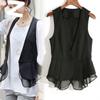 Spring Summer Women's Chiffon Vest Thin Short Sleeveless Vest Waistcoat Female Korean Slim And Slim Cardigan Black Vest
