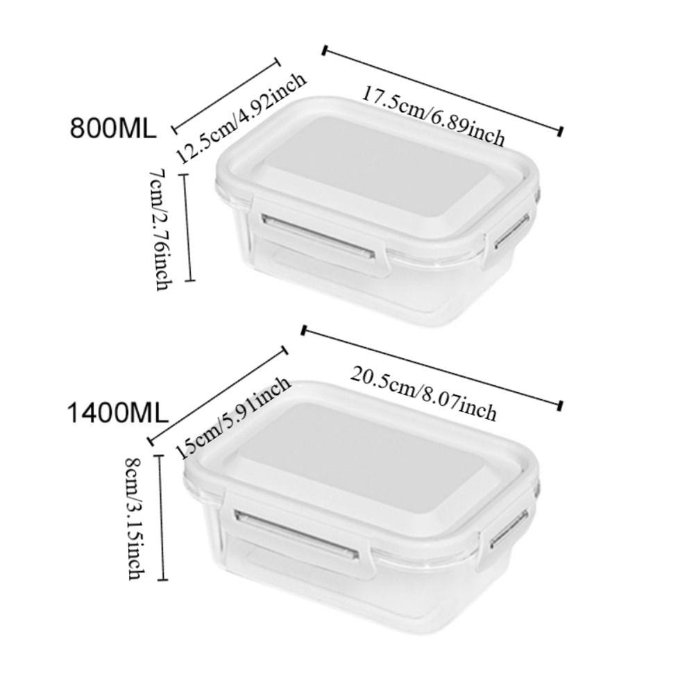 6pcs Prevent Odor Transfer Fresh-keeping Box Transaparent Food Container Refrigerator