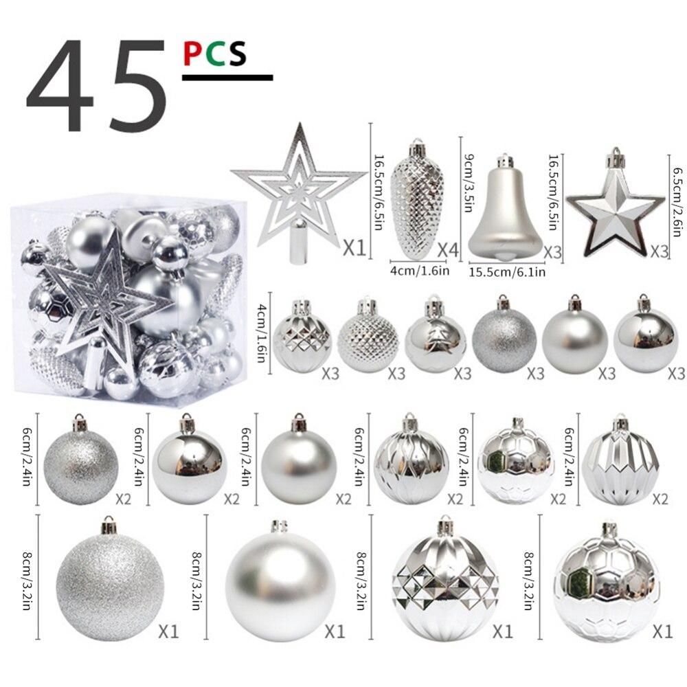 Set cu pandantiv cu bile pentru pom de Crăciun, 45 buc