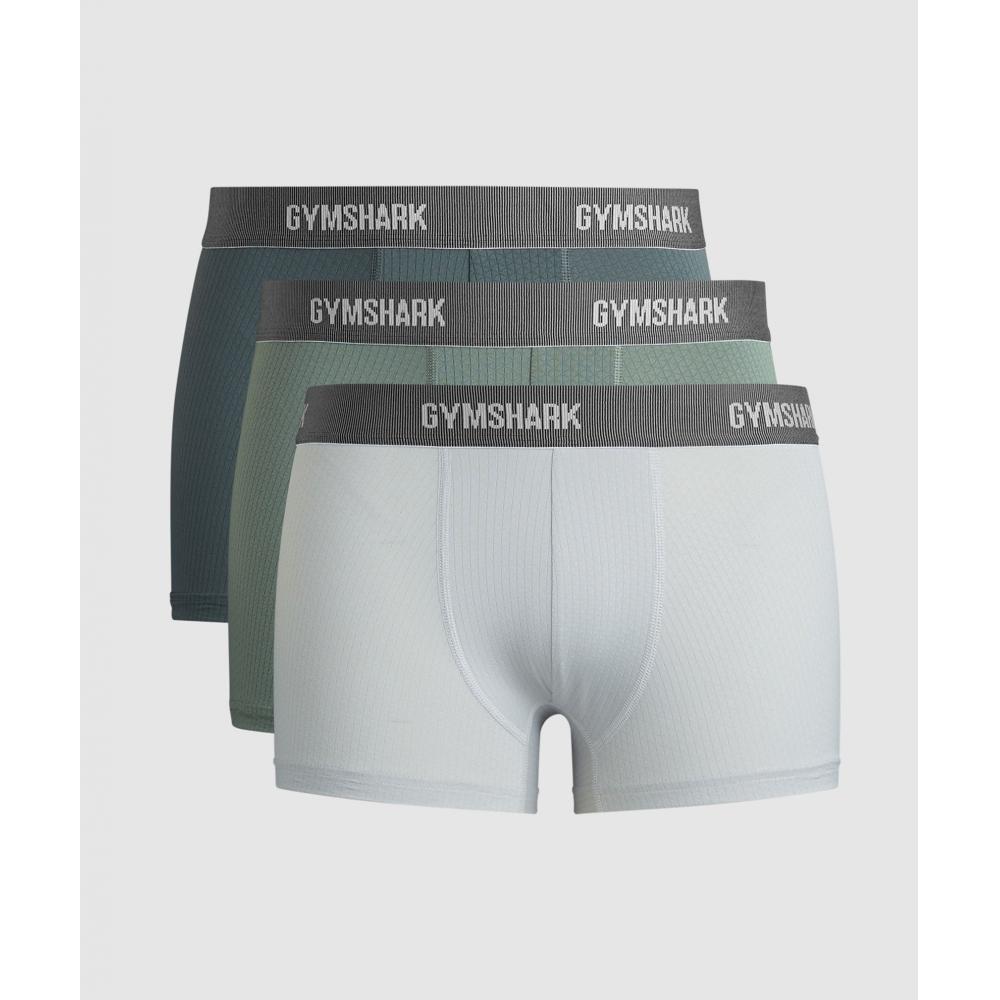 

GYMSHARK Sports Tech Boxer 3PK Светло-серые, темно-бирюзовые, зеленые A5A3V GCPR