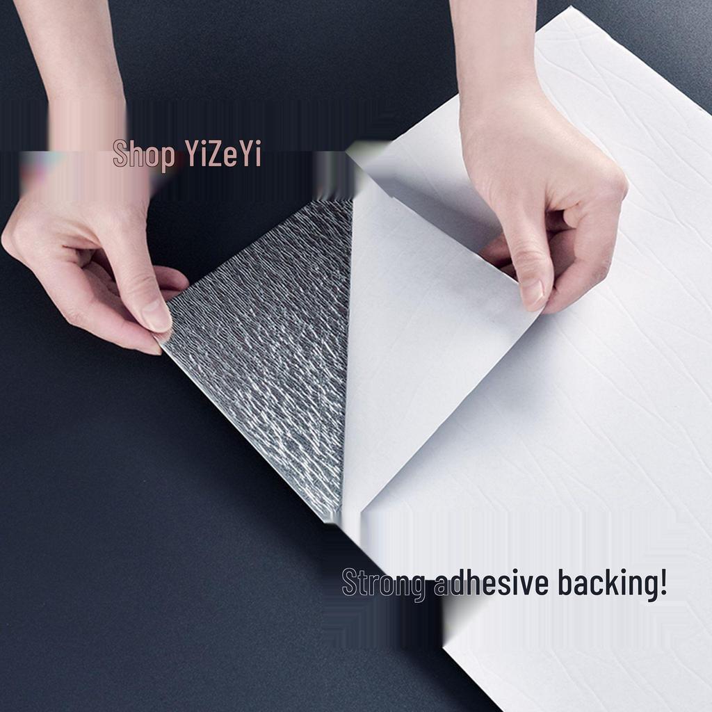 Imitation Tile Aluminum Composite PVC Self-Adhesive Kitchen Oil-Proof Wall Sticker and Wainscoting Panel.