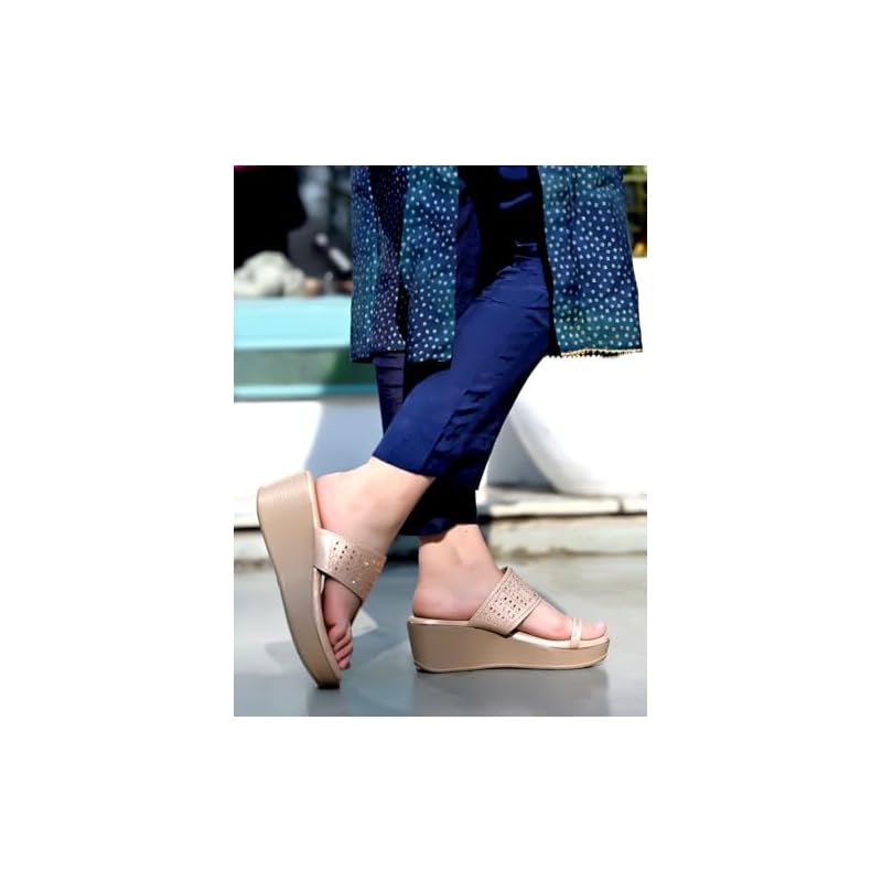 Shoetopia Classic Heeled Rose-Gold Kolhapuri For Women & Girls /Eu40 7 UK розового золота