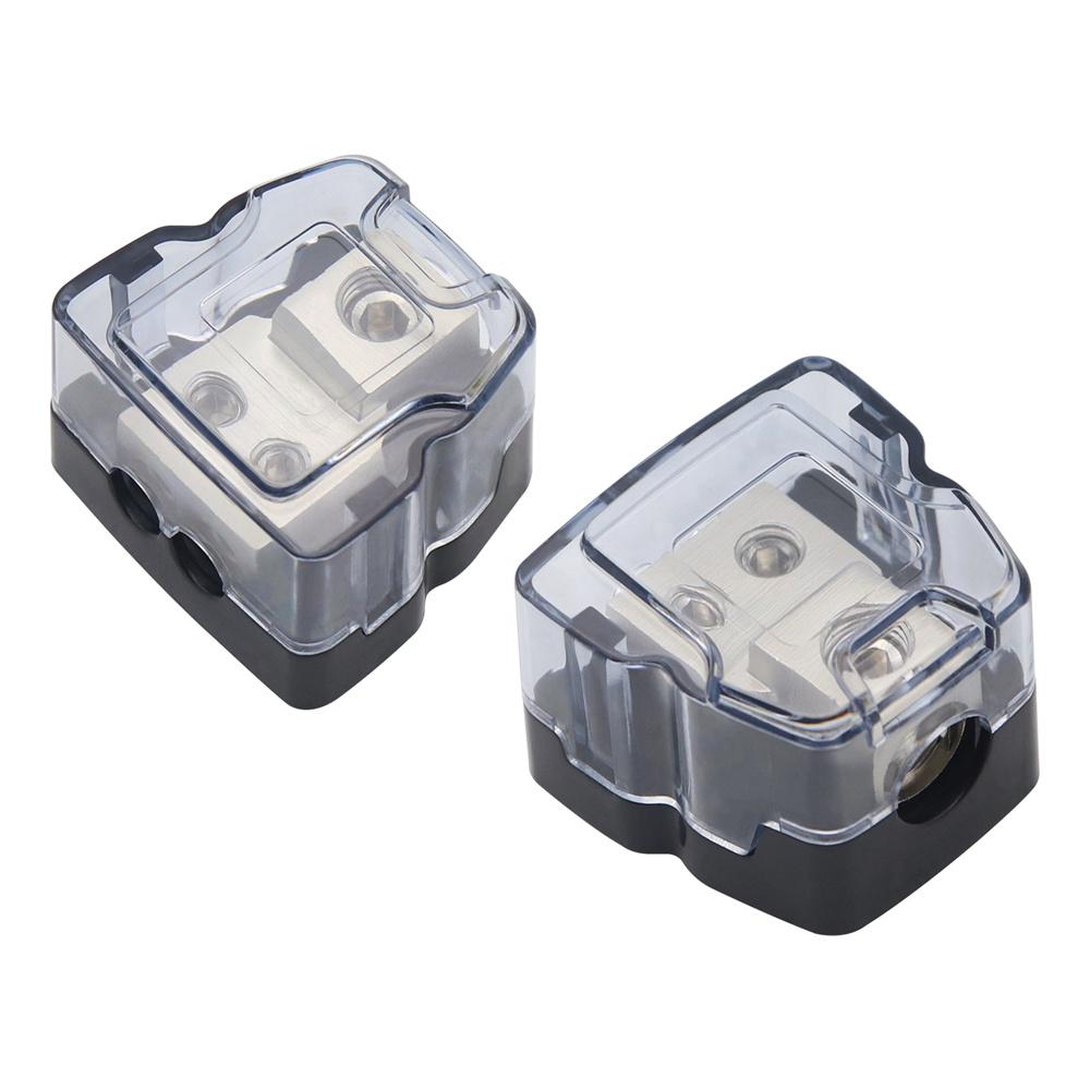 2Pcs Car Audio Amp Power Ground Distribution Block 4 Gauge Input 8 Gauge Output