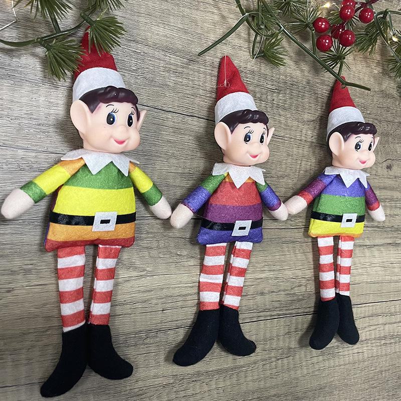 Male Christmas Elf Rainbow Pendant Decoration
