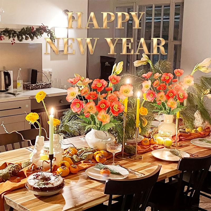 Artificial Poppy Flowers Bouquet Silk Fake Flowers For Home Decor Garden Marriage Room Wedding Decoration DIY Vase Accessories