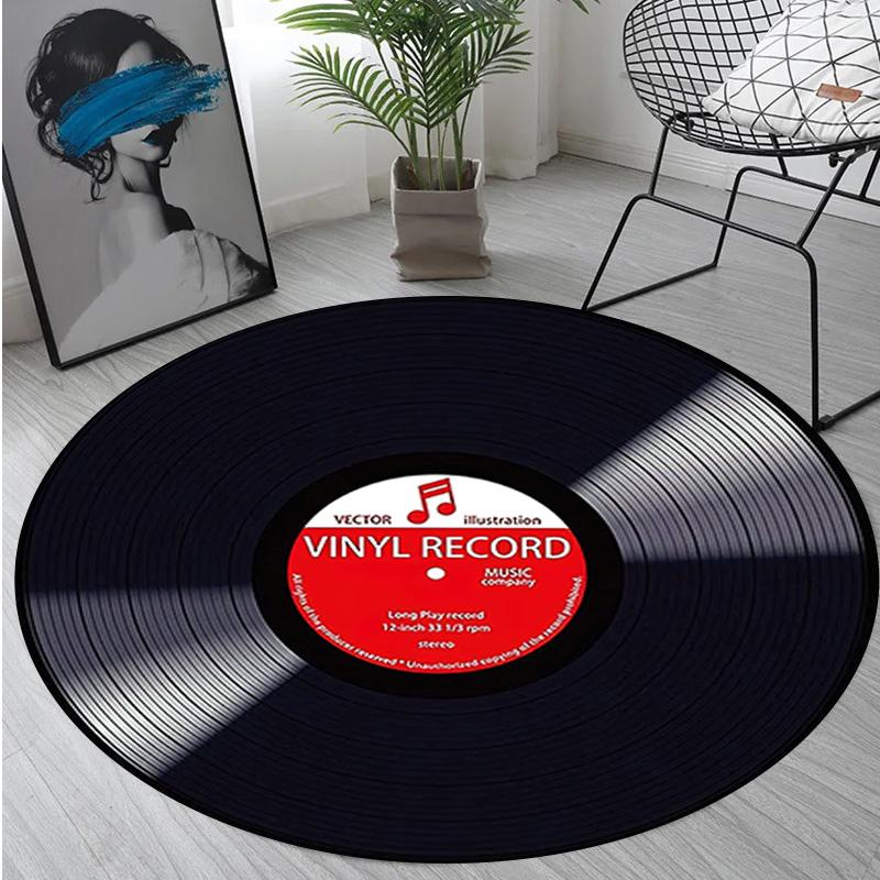1Pc Music Staff Circular Print Rug - home decoration Carpet For Living Room Bedroom Flooring Computer Chair Area Rug