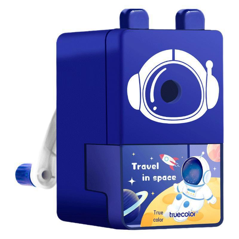 True Color Auto Lead Advance Hand-Crank Sharpener for Elementary Students - Multifunctional, Small, and Ideal for Student Use