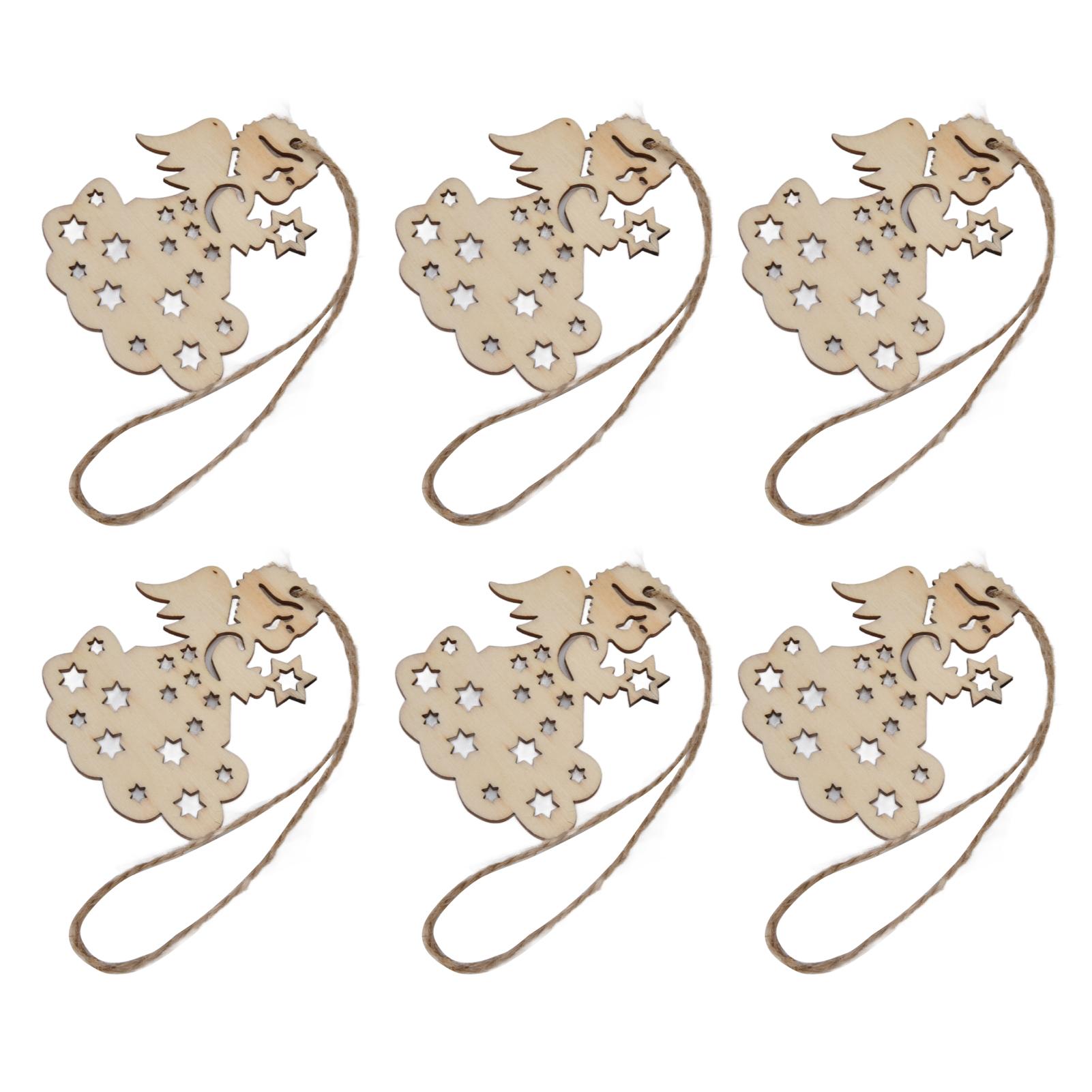 

40pcs Christmas Tree Ornaments Wooden Hallow Cute Christmas Hangings with Lanyards for Christmas Tree Decoration Gift