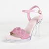 Women 11CM Square Toe Transparent Crystal Non Slip Linen Heels Sexy Car Model Nightclub Summer Sandals Footwear LFD-198711-Q7