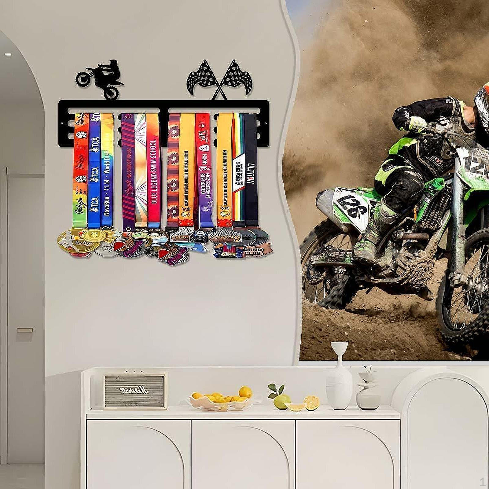 Железный держатель для медалей Стойка для демонстрации наград Практичный Прочный Универсальный Спортивный держатель Настенный 40x16.51 cm_Style B