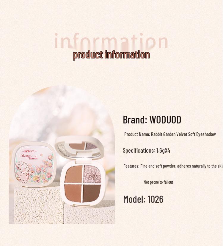 WODWOD Velvet Soft Eyeshadow Palette: Matte, Shimmer, Glitter, Long-Lasting, No-Fall Formula.