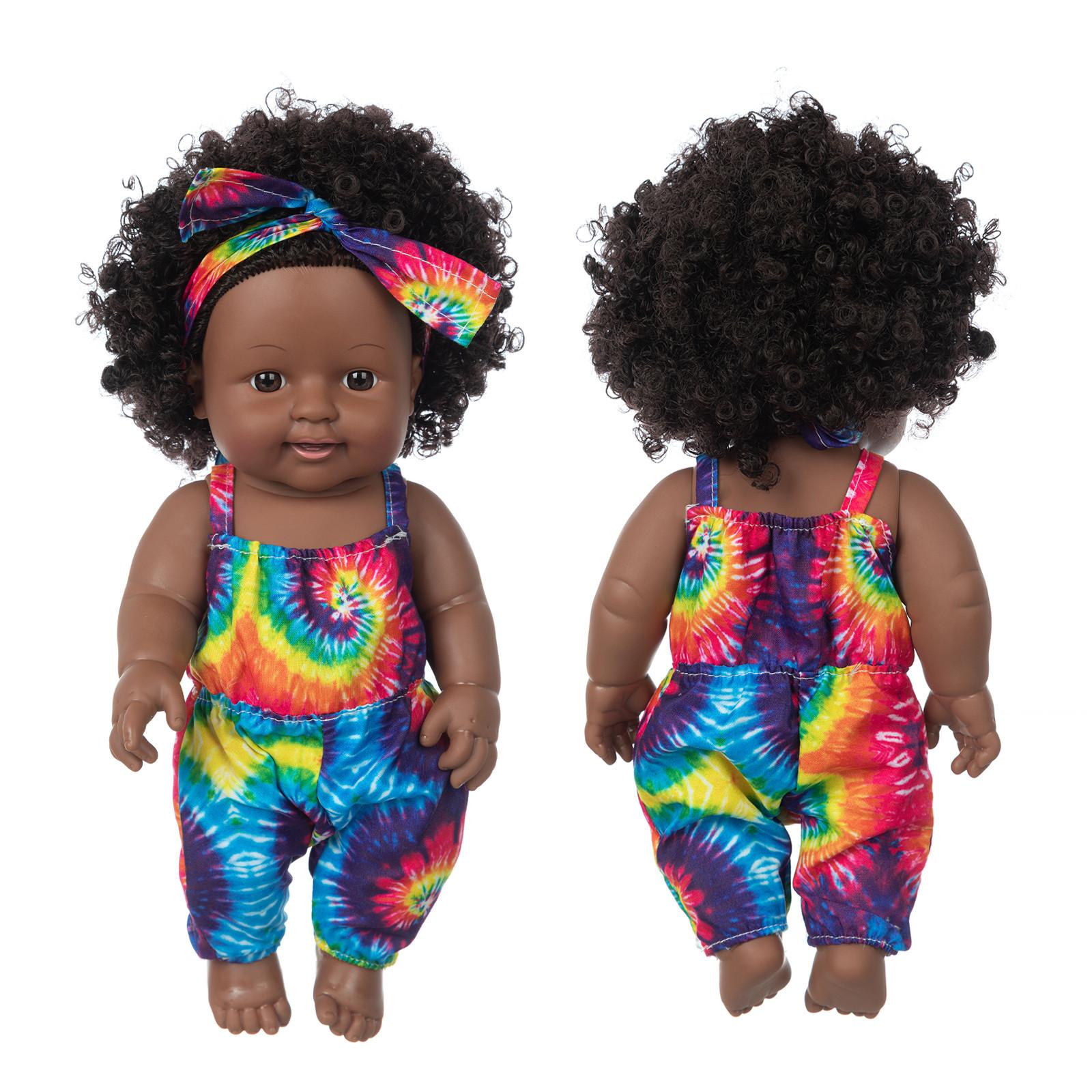 

Черная кожа Черный ребенок Милые кудрявые волосы Кружевное платье 12 ДЮЙМОВ Виниловая детская игрушка