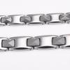 Vinterly Tungsten Carbide Bracelets Men Scratch-proof 10mm Wide Chain Link Jewelry Waterproof Silver-color Metal Shiny Polished