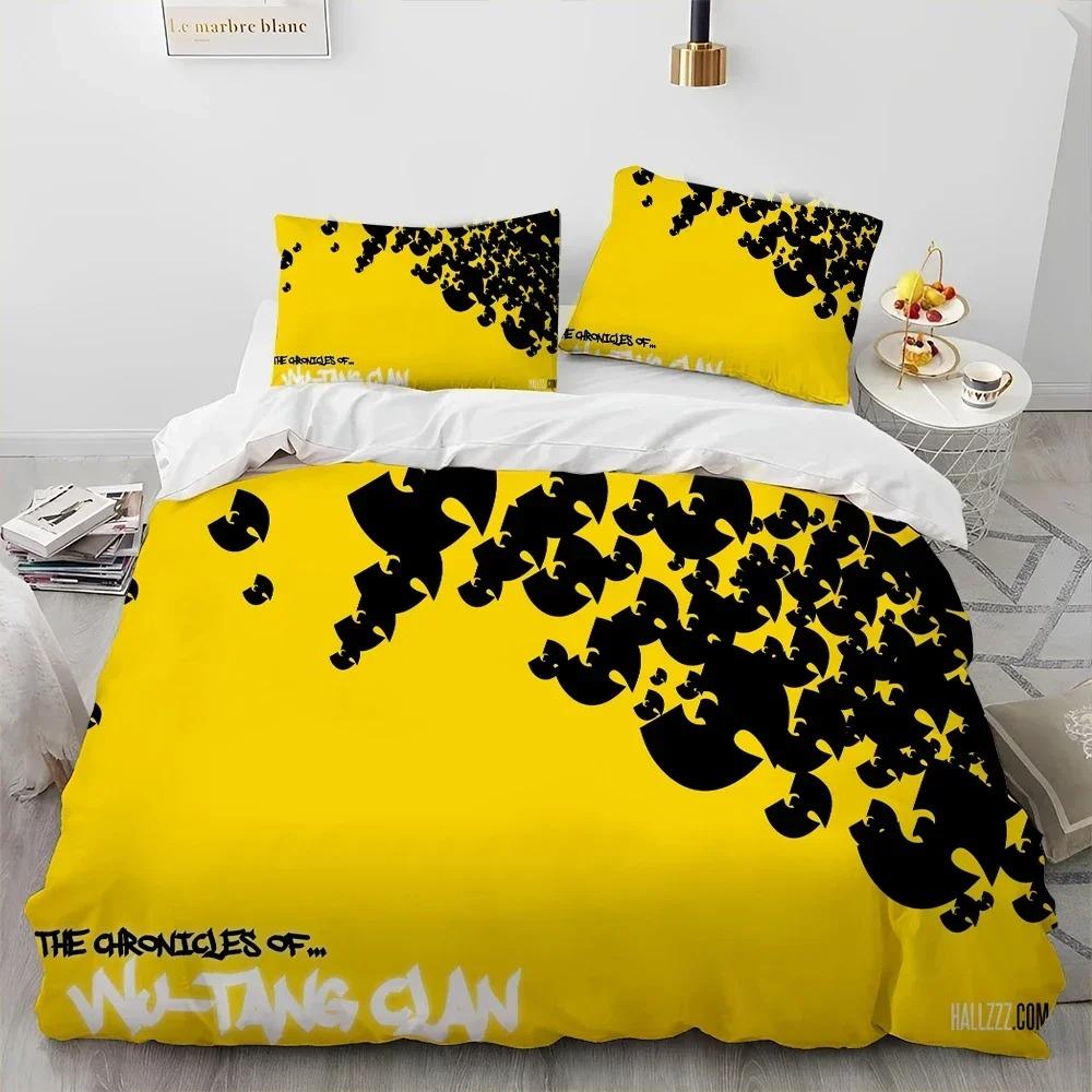 3D Wu T-TANG Clans Series Sign Täcke Sängkläder Set, Påslakan Sängset Örngott, King Queen Size Sängkläder Set Barn