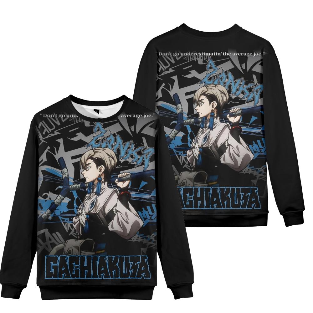 

7 Colors Women Men s GACHIAKUTA Print Hoodies Round Neck Sweatshirts Man Travel Pullover Male Top Streetwear Outdoor Tracksuit XXS синій