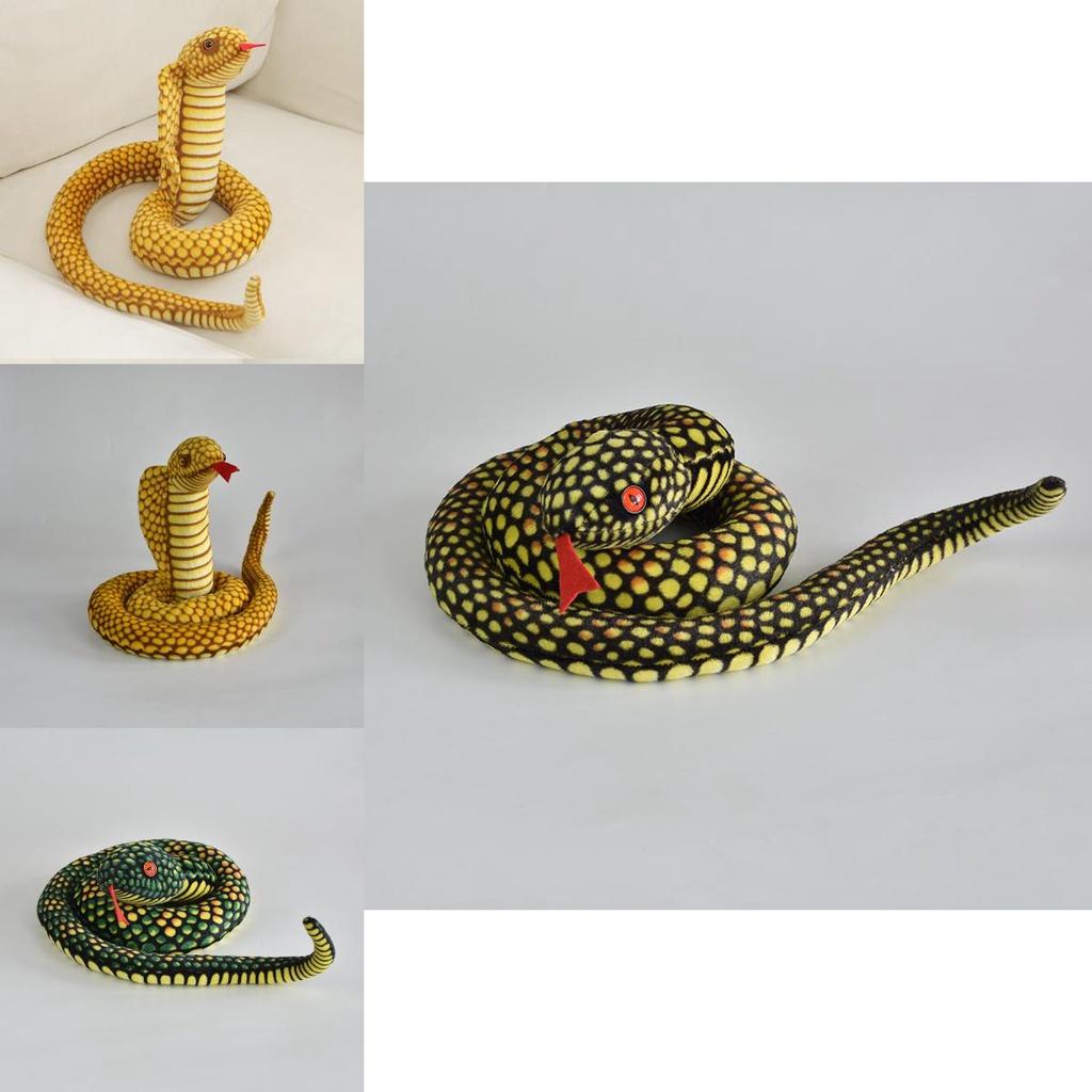 Realistic 3.6ft Snake Plush Soft Cobra Cuddly Toy For Kids Imaginative Playtime