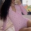 European & American Style Women's Slim-Fit One-Piece Jumpsuit Pajamas