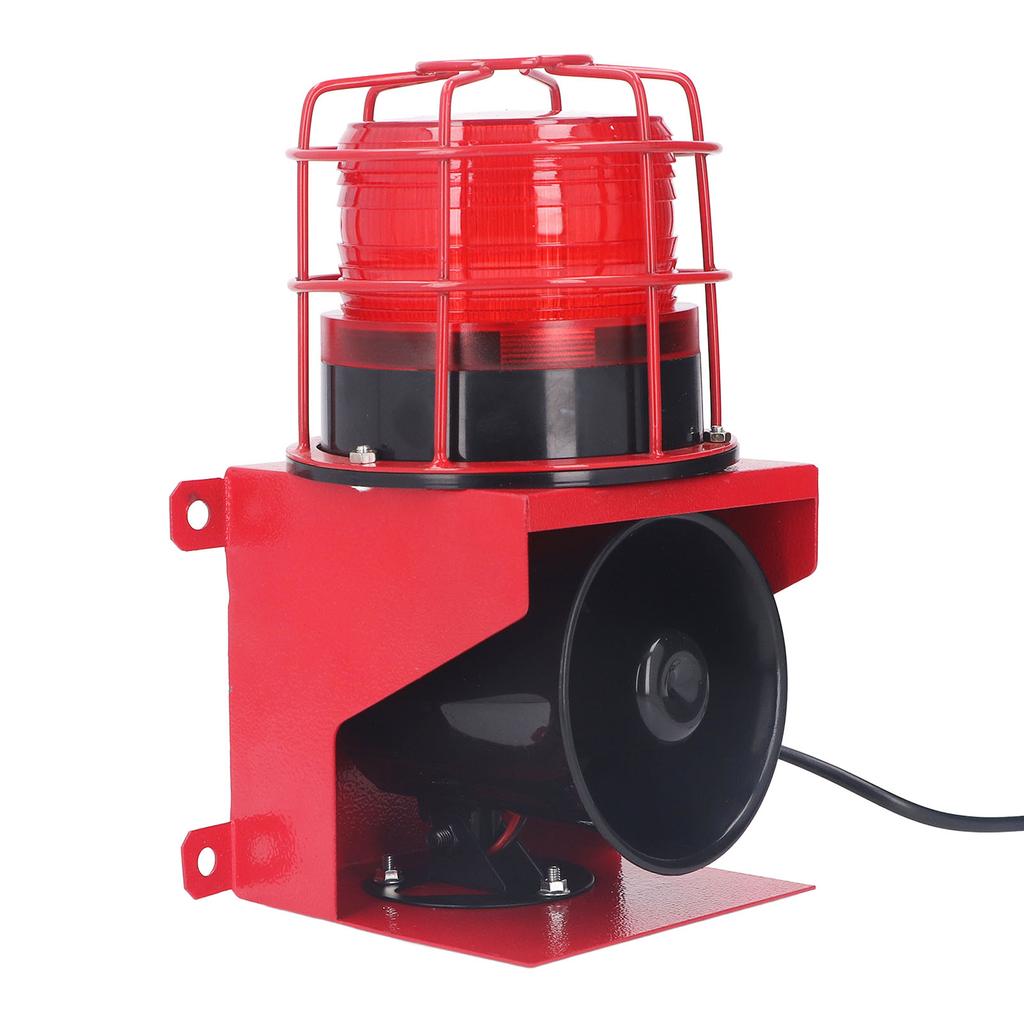 Alarme Sonoro e Luminoso Industrial Sirene de Alta Potência Buzina 115db Alarme Audível Visual de Segurança Instalação na Parede Plugue UE 220V