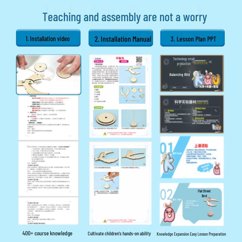 DIY Handmade Balancing Bird Science Experiment Kit for Kids and Students