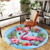1pc Flamingo Flowers Round Chair Mat Area Rug - Non-Slip, Floor Mat for Office, Bedroom, and Indoor Decor C1125258