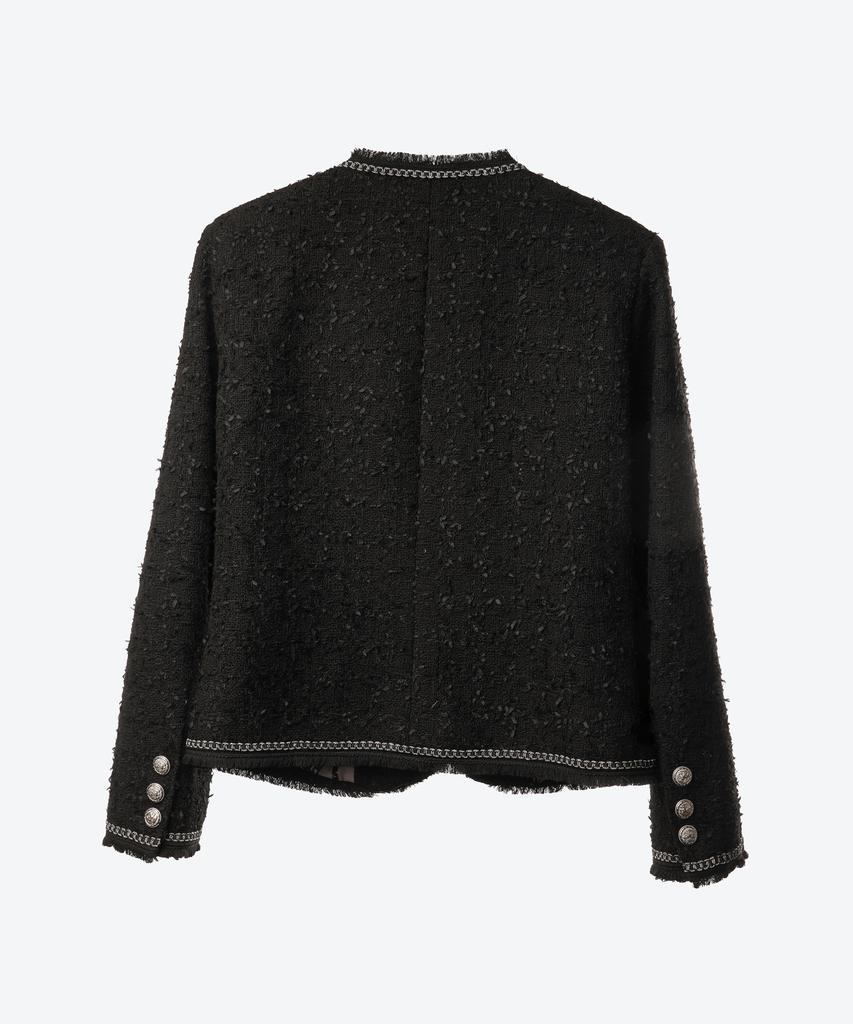 Untage Chain Fringe Tweed Jacket [Black(Woman)]_Uto-Fb51