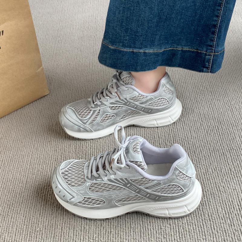 

Sneakers children s 2025 new popular summer thin mesh shoes super fire mesh breathable dad shoes casual women s shoes 40 серый