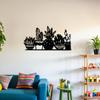 2D Flat Cactus Metal Wall Art Black, Silhouette Decorative Plaque Sign for Living Room Bedroom Office