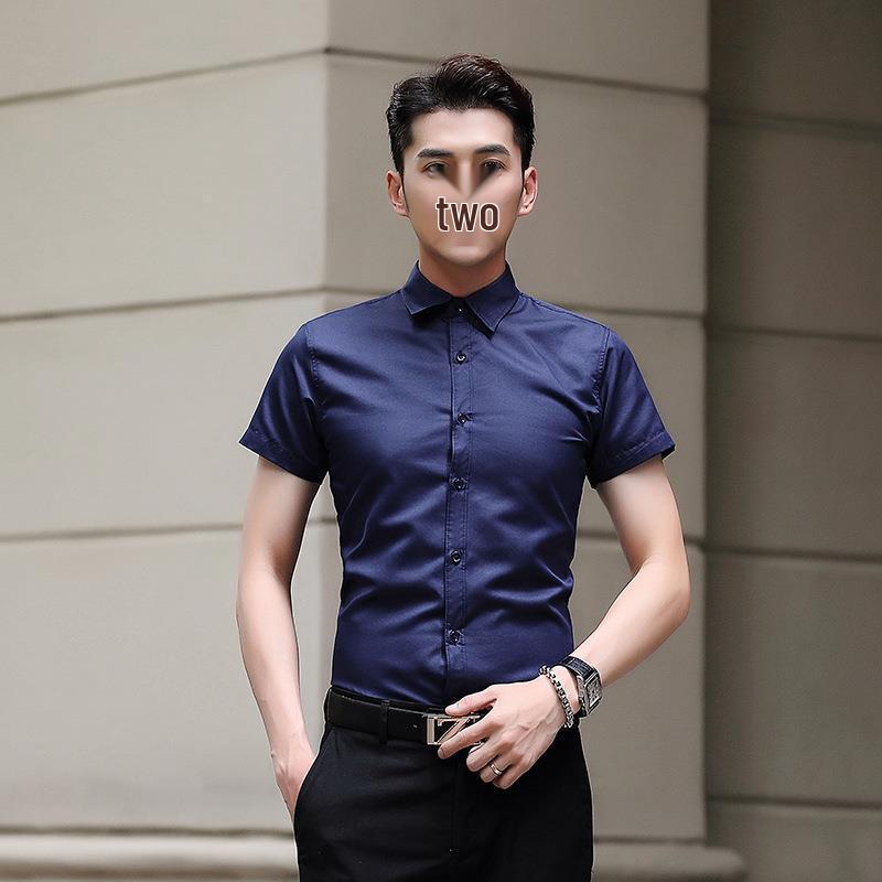 Men's Business Formal Wear: White/Blue/Black Shirt, Long or Short Sleeve, Non-Iron, Autumn/Winter Style