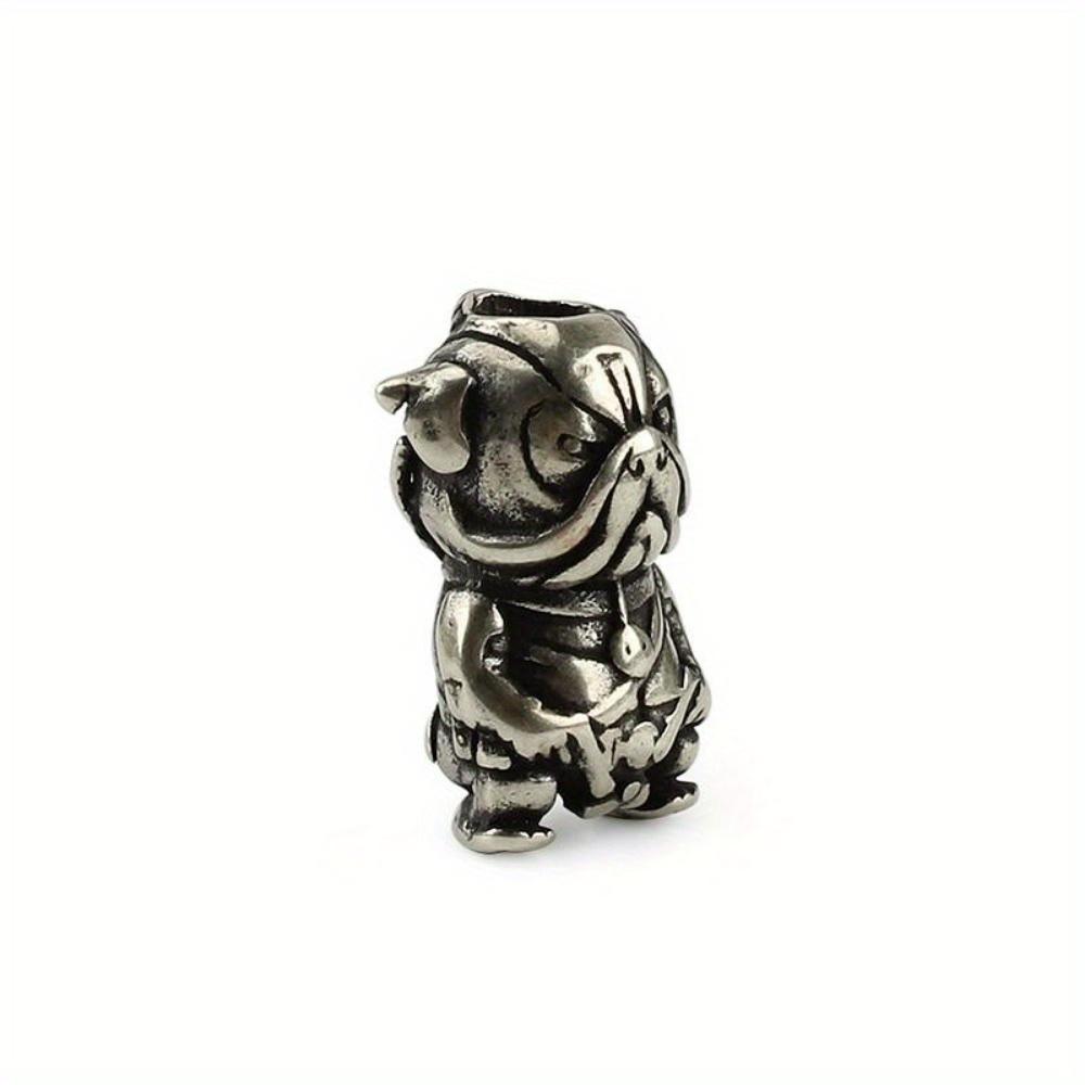 DIY Small Dog Knife Beads Pendant Vintage Brass Copper Paracord Bead