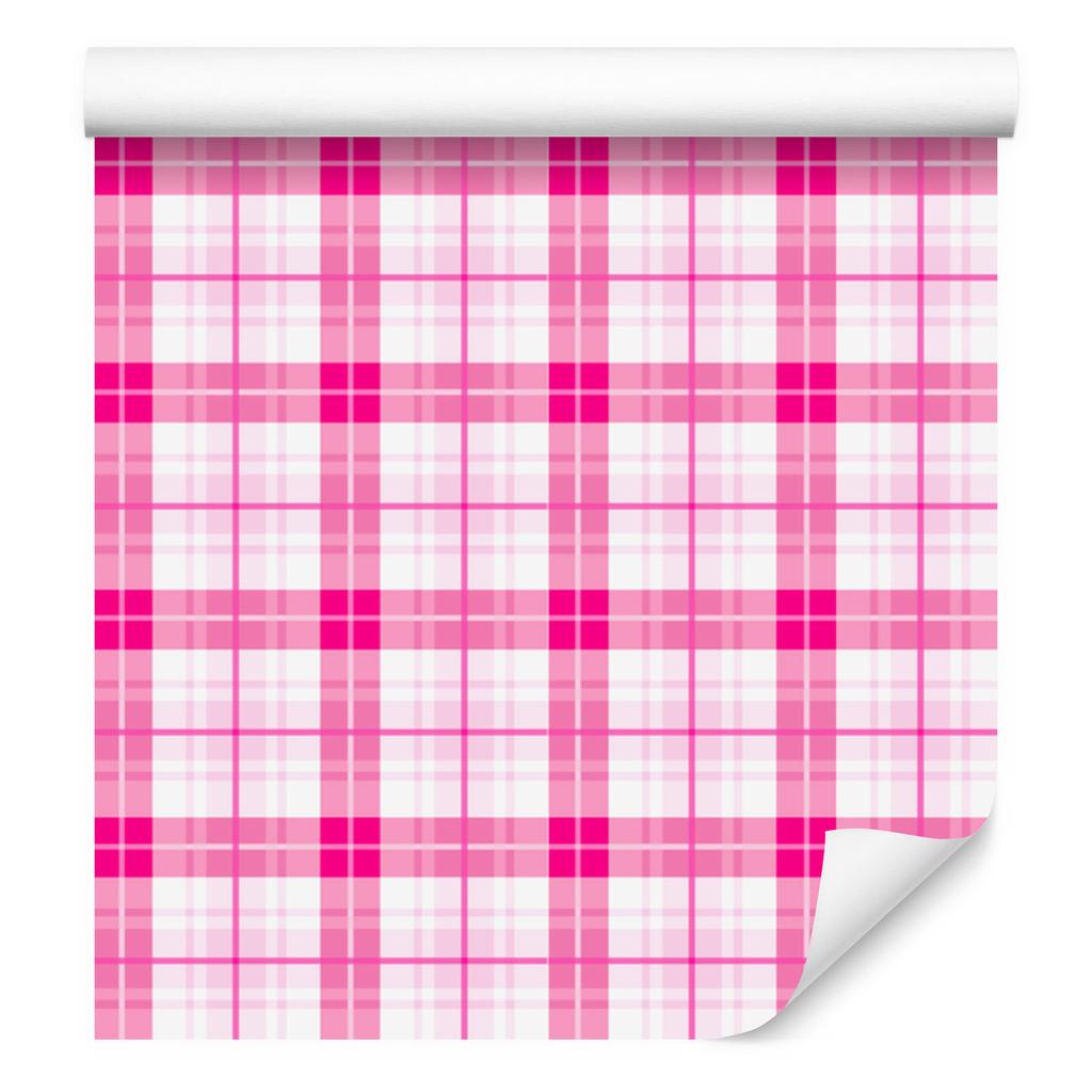 Pink Checkered Wallpaper Powder Pink and White for Living Room and Bedroom 50x1000