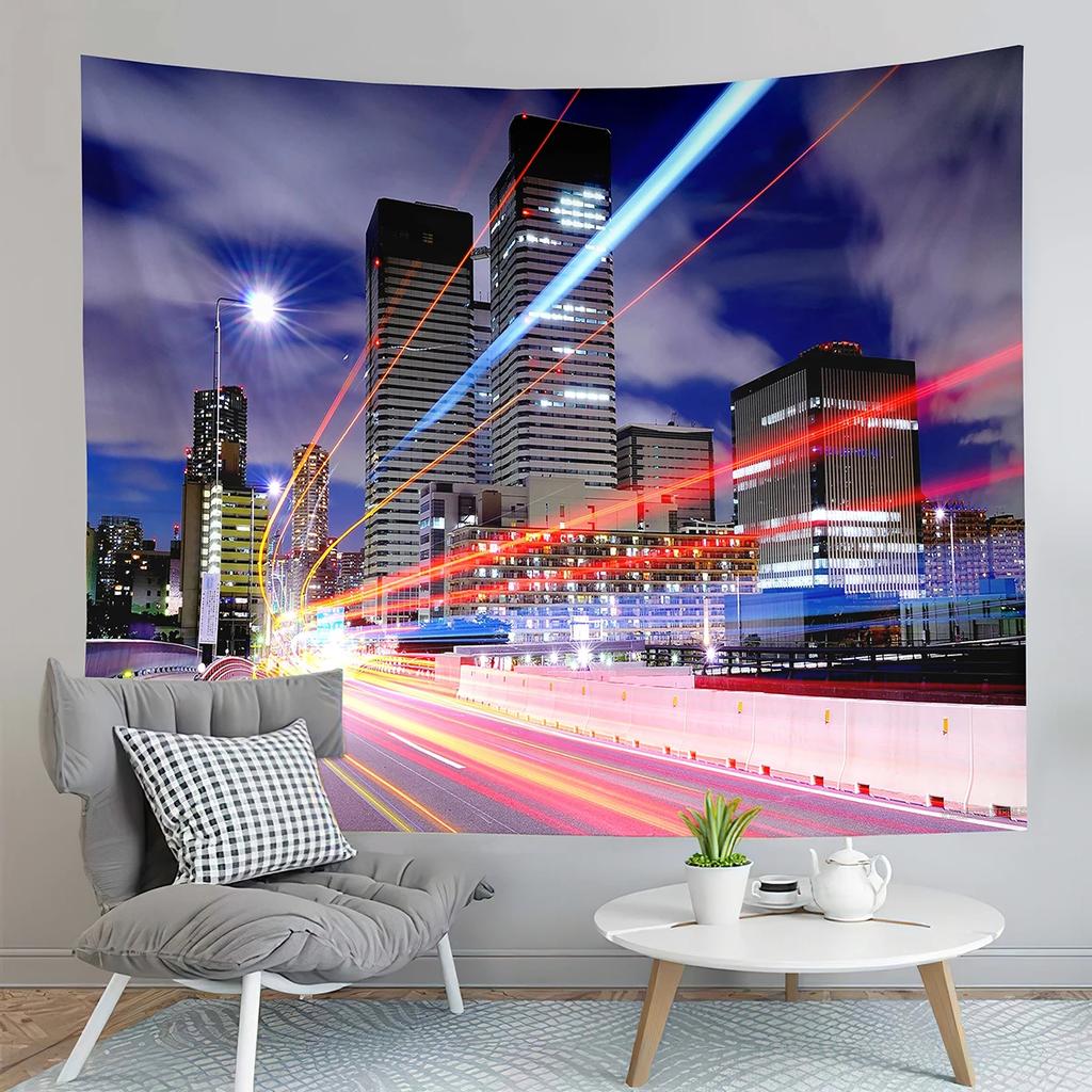 San Francisco Bay Bridge Tapestry City Night View Tapestry Landscape Tapestry Home Living Room Bedroom Wall Art Tapestries
