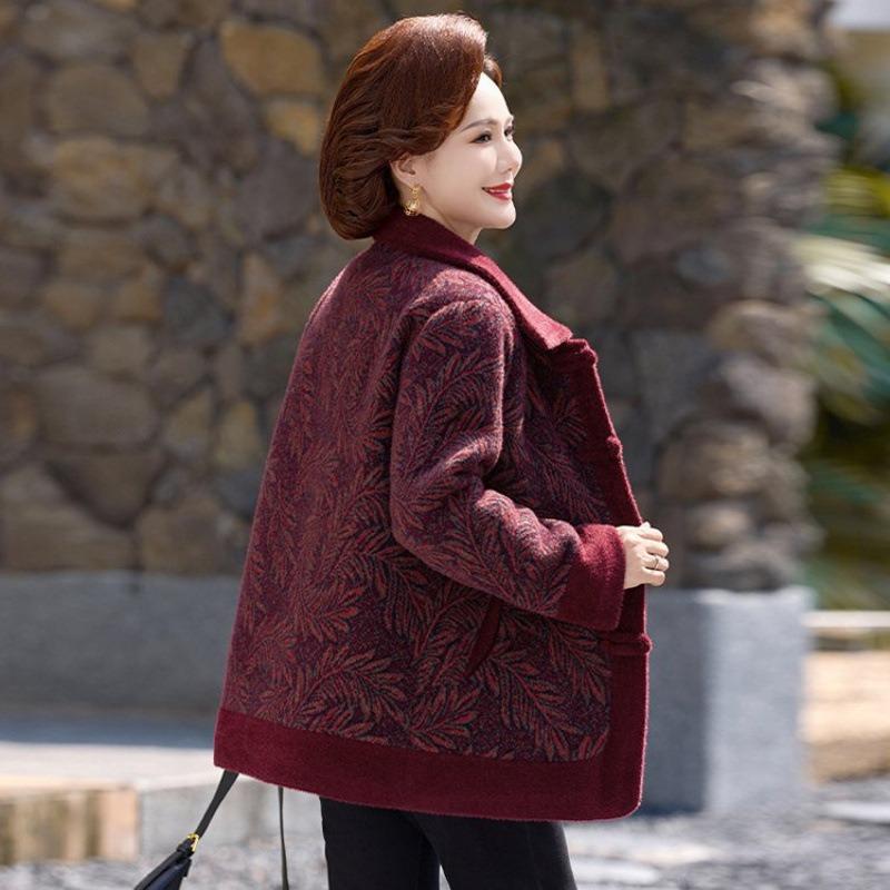 Mom winter clothes new mink in the old man coat the elderly top velvet grandma old lady thickened clothes