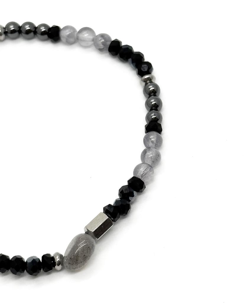 Monoflux Core Tone Gemstone Bracelet _ Grey Core