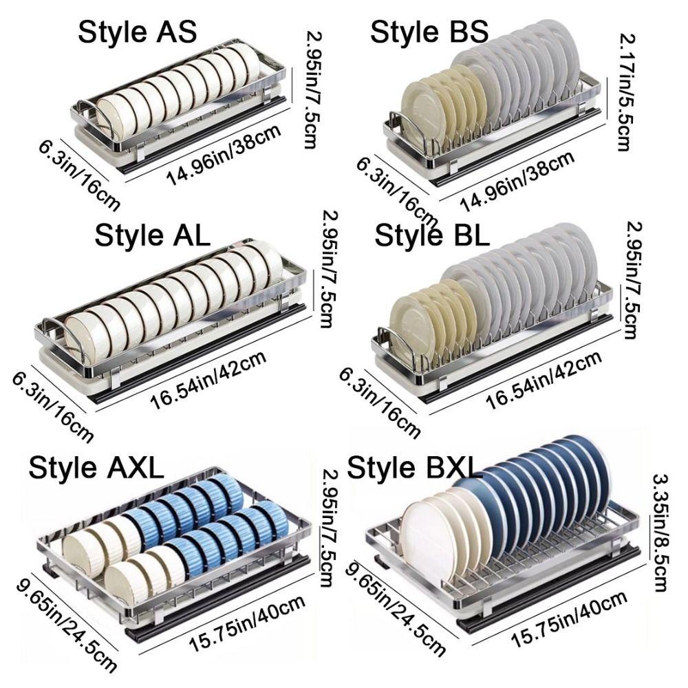 Large Pull-out Dish Rack Drawer Type Dish Drainer Storage Rack Durable Cabinets Organizer  Kitchen